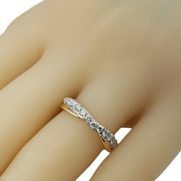 Vintage 14 Karat White/Yellow Gold Diamond Band Ring Size 6.25 #10149 - Picture 8 of 8